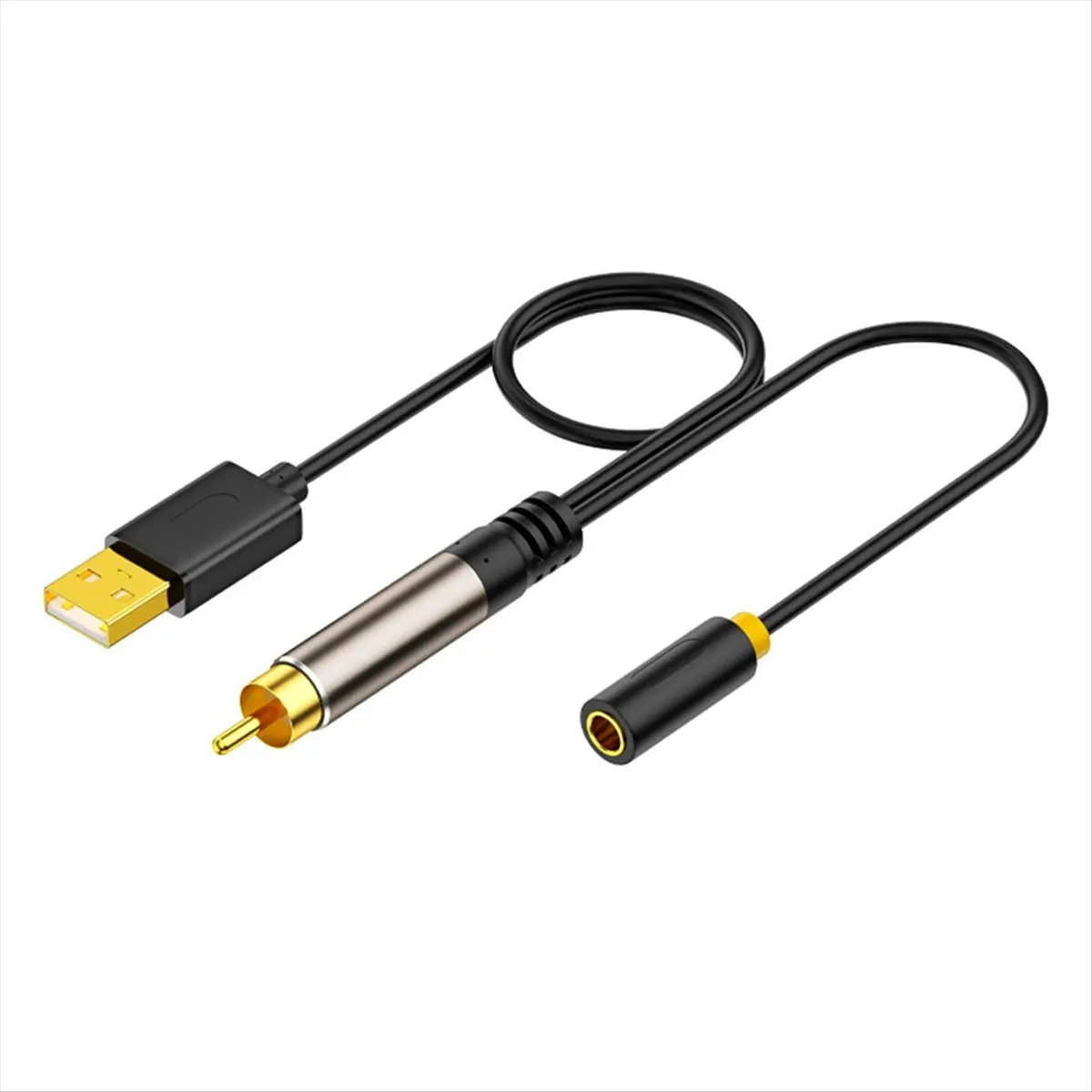 AABFK Gold-Plated Digital Coaxial SPDIF Audio Aux Cable 3.5mm Female TV Box Amplifier Connection Cable with USB Port Cables