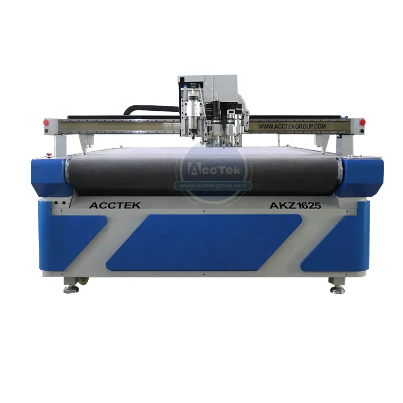 China ultrasonic cloth fabric cutting machine AccTek auto feeding Cnc Vibrating Knife Cutting Machine AKZ1625