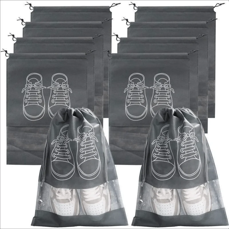 10 Pcs Non-woven Hanging Shoe Storage Bags, Portable Multi-color Organizer, Space Saving Pouch for Wardrobe Closet Travel view 2