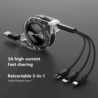 3 In 1 Fast Charger USB Data Cable Car Interior Accessory For BYD Atto 3 Yuan Plus Han Tang EV F3 E6 Dmi Song F0 Qin Pro G3 I3 E