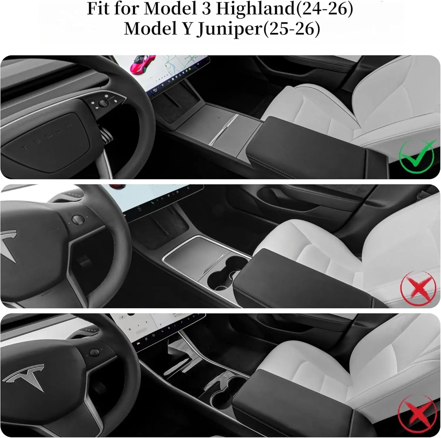 Center Console Wrap Designed for Tesla Model 3 Highland 2024-2026/Model Y Juniper 2025-2026 For Tesla Center Console Cover