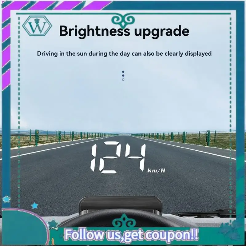Upgraded Enhanced Vehicle Monitoring With M3 OBD2 HUD: Speedometer, Temp & Voltage Display With KMH/MPH And Integrated Alarms