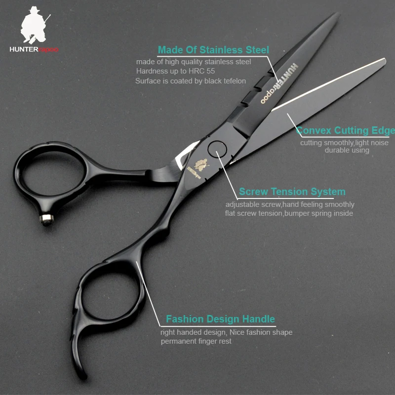 6 Inch 5.5 Inch Barber Scissors Set Beauty Hair Trimmer Clipper Shears Kit Stainless Steel Haircut Thinning Snips Cobalt Steel