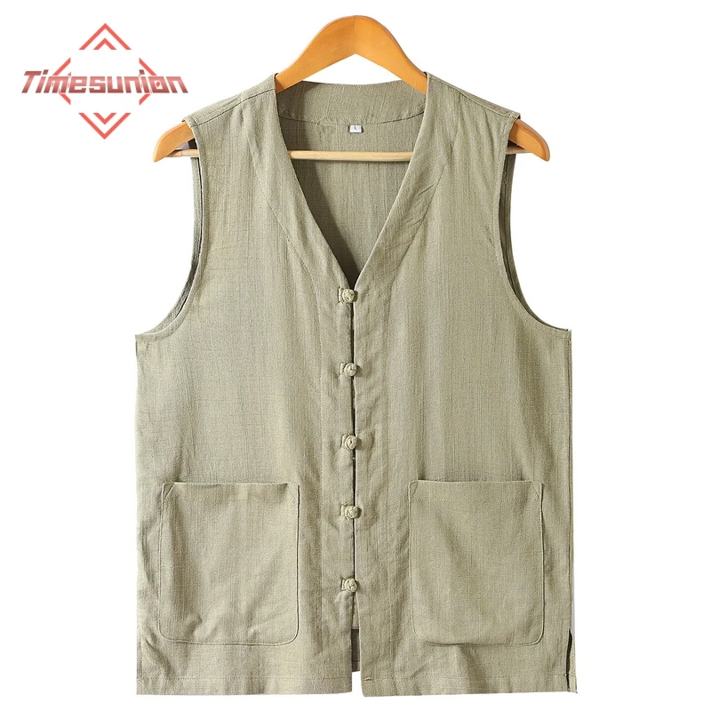 

Men's Vest Dress Linen Waistcoat Jacket Male Formal Gilet For Mens Jeans Summer Casual Business Victorian Clothing