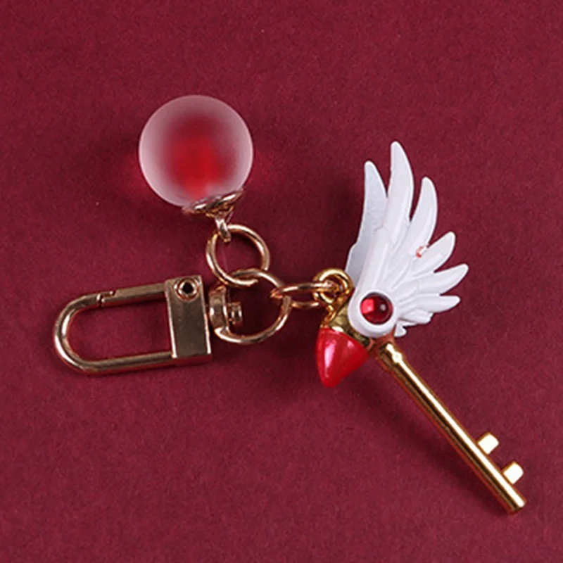 Sakura Bird Stick Clown Card Necklace Pendant Cosplay Keychain Key Ring Prop