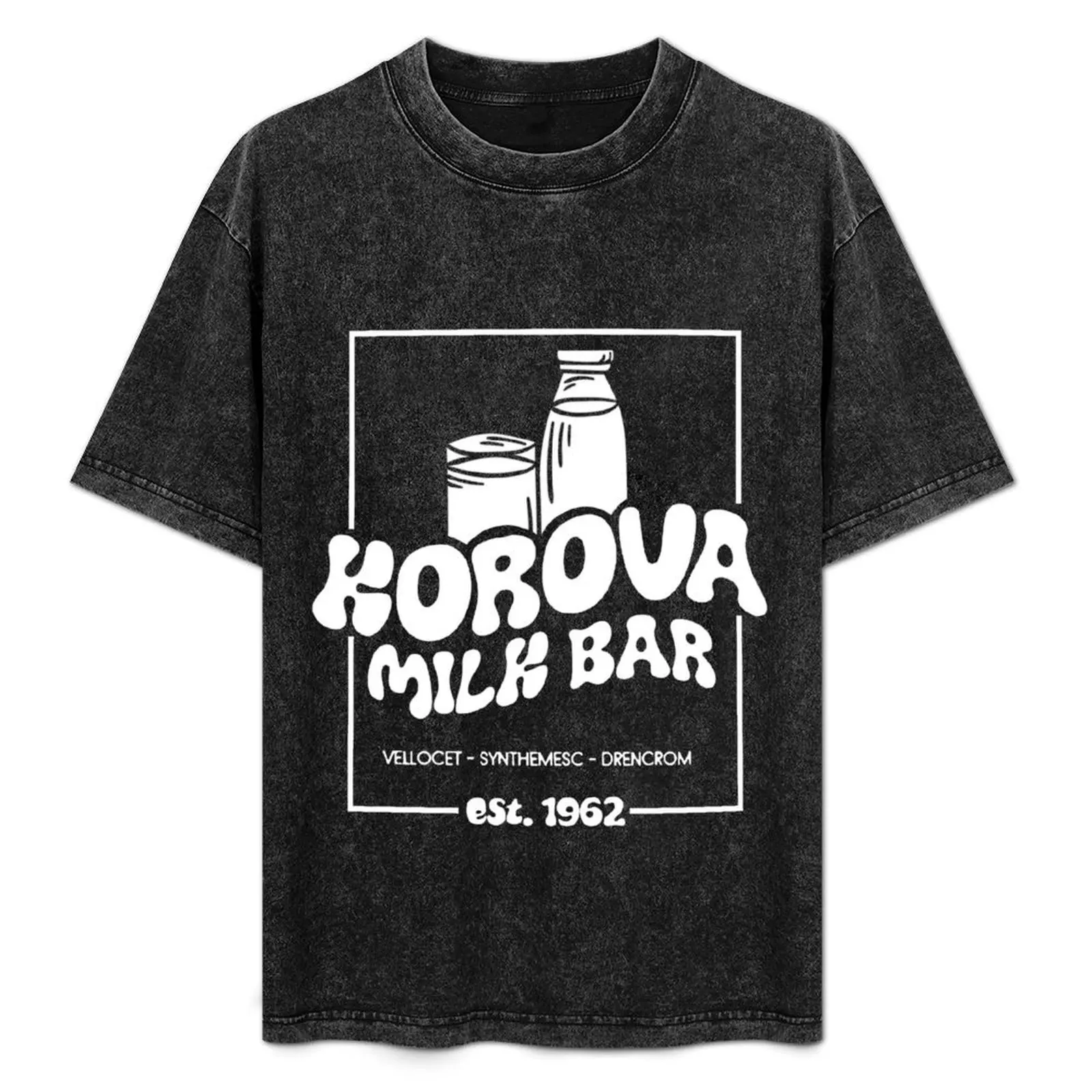 Korova Milkbar - Black Edition T-Shirt anime shirts graphic tee mens graphic t-shirts