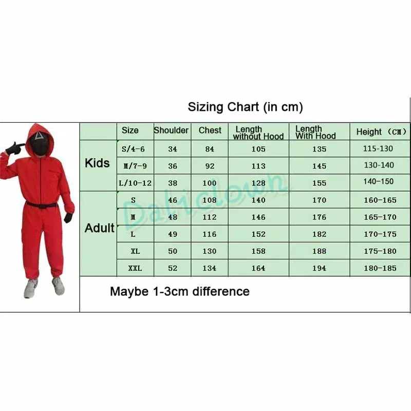 

♥ New 2025 AA Kids Anime Game Costume Cosplay Jumpsuit Round Six Vip Square Circle Triangle Helmet Mask ★ Bear House