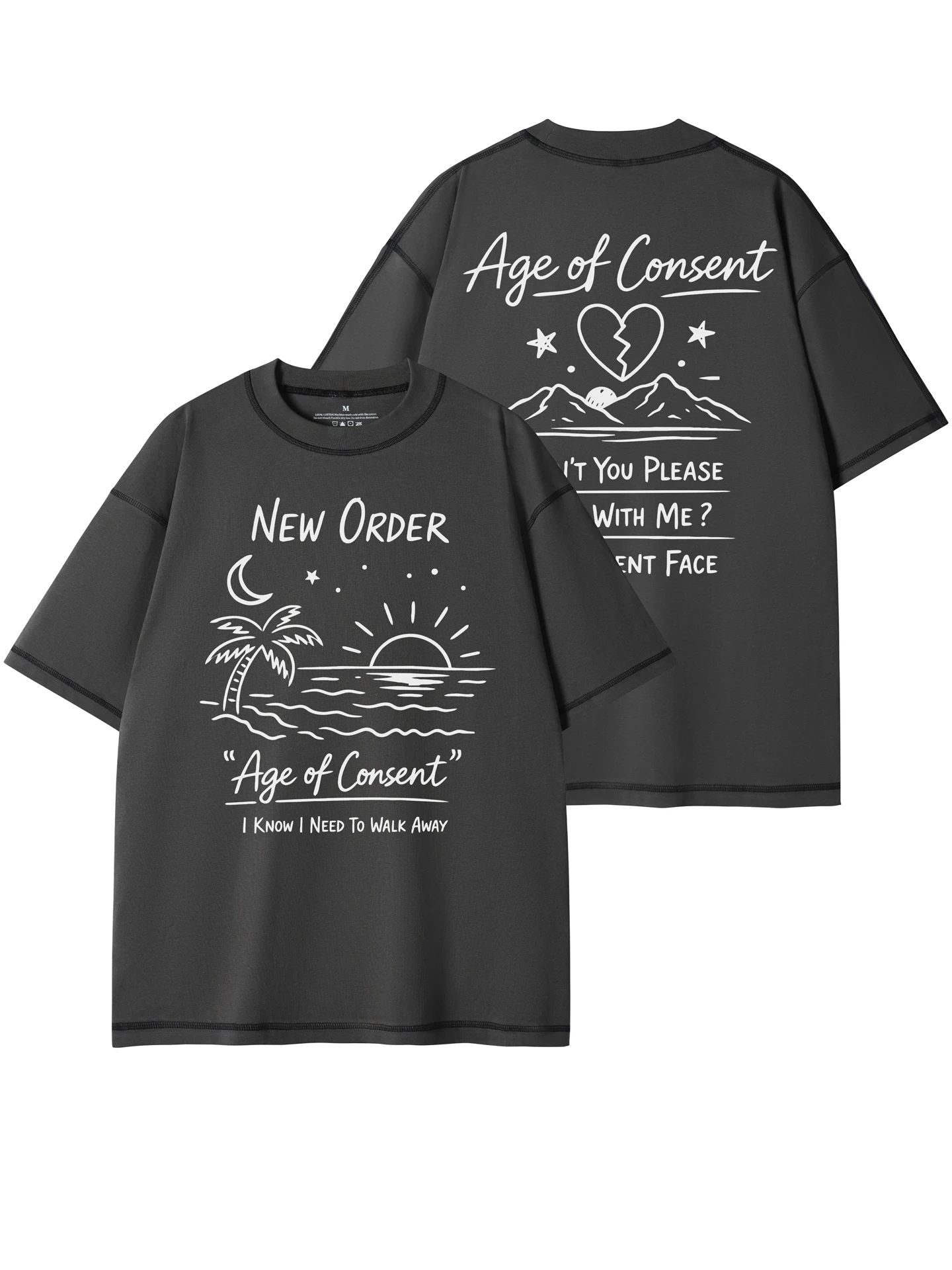 New Order Band Simple Retro American Street Design round Neck Loose Pure Cotton Rock Short Sleeve T-Shirt Breathable Casual Tee