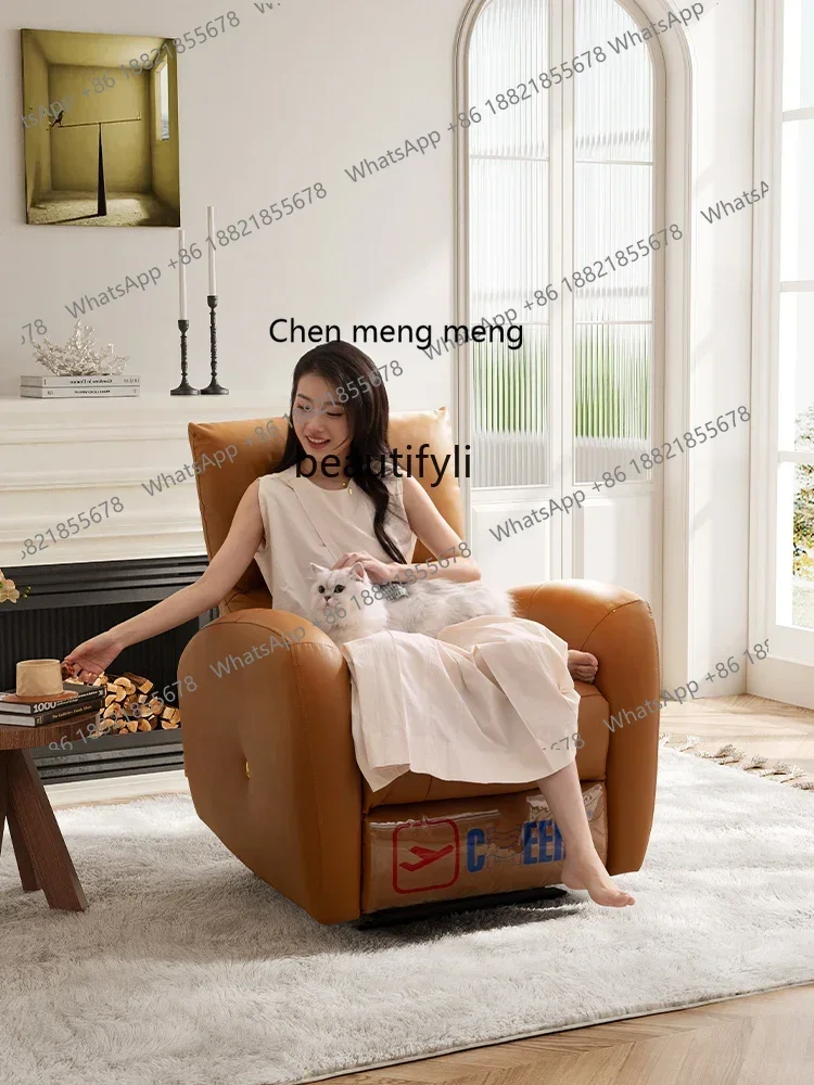 A182 C First class leather electric functional sofa single rocking chair small apartment modern simple 30575