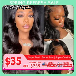 Wow Angel 13x6 HD Lace Front Wigs 250% Remy Hair Body Wave Human Hair Wigs HD Lace Wigs Pre Plucked Wear To Go Wigs for Women