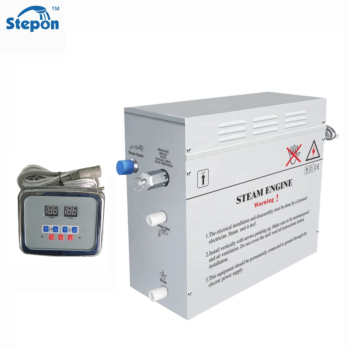 

Stepon 3KW 4.5kw 6KW 9KW 12KW 18KW sauna steam generator sauna steam engine household bath intelligent steam engine