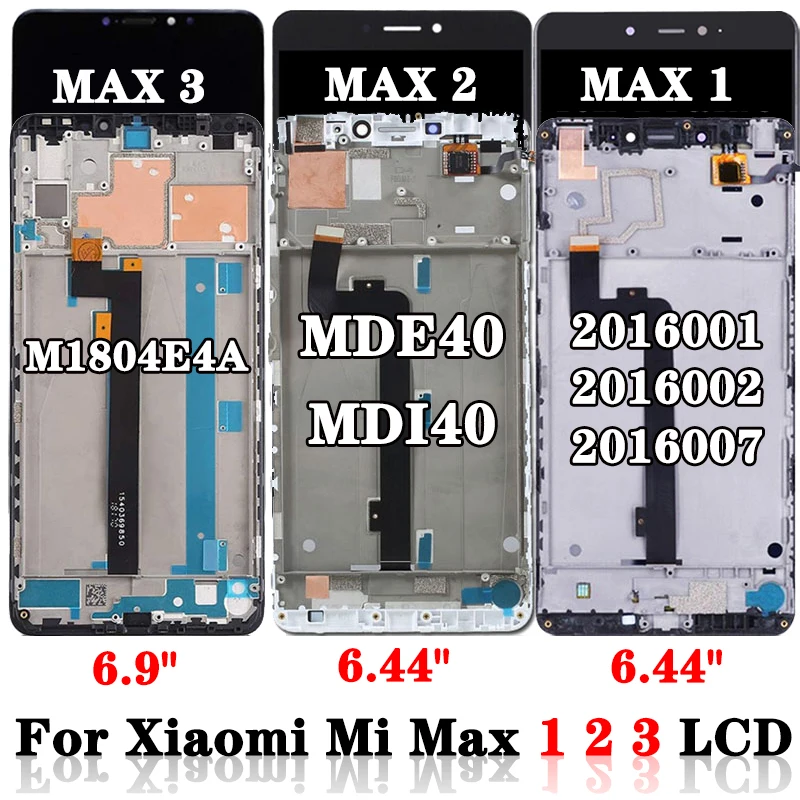 

AAA+ For Xiaomi Mi Max Max 2 Max 3 LCD Touch Screen Digitizer Assembly Replacement For MiMAX1 MAX2 MAX3 LCD Screen Replacement