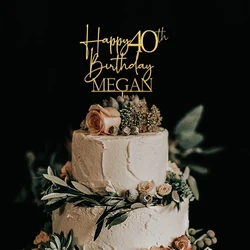 Custom Birthday Cake Topper with Name,Happy 18th Birthday Cake Topper Modern Party Decor 30th Anniversary Cake Decorations