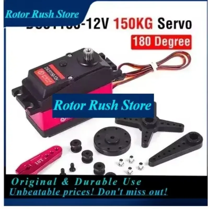 RoRuSDS51150 HV EXT HIGH TORQUE 180° 270degree For 1/5 1/4 Stainless Gear Digital RC Car Servo 173 Kg.cm @12.6V Redcat HPI Baja