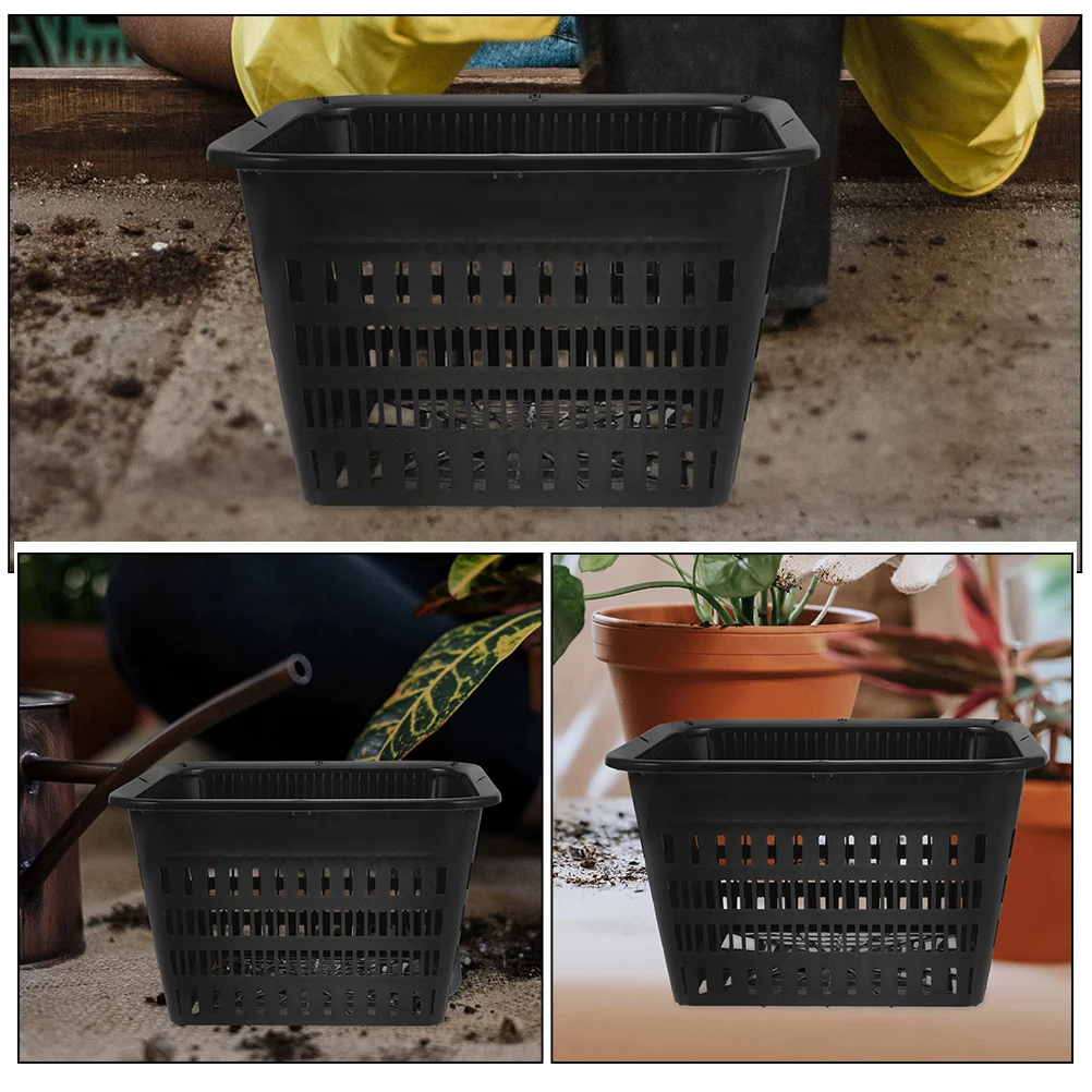 6 Pcs Hydroponic Growing Basket Plastic Pots for Plants Orchid with Holes Planting Orchids Net Black Hydroponics