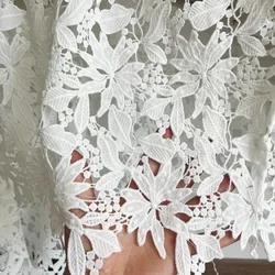 White Water-soluble Hollow Leaf Lace Fabric Clothing Skirt Clothing Designer DIY Fabric Sewing Accessories