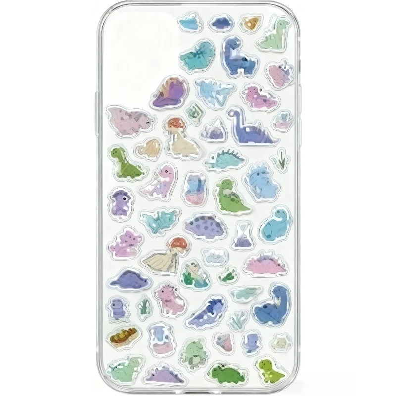 

Блестящие кавайные наклейки с животными, милые мультяшные наклейки с динозаврами и животными для ведения журнала, чехол для телефона «сделай сам», декоративные наклейки для скрапбукинга