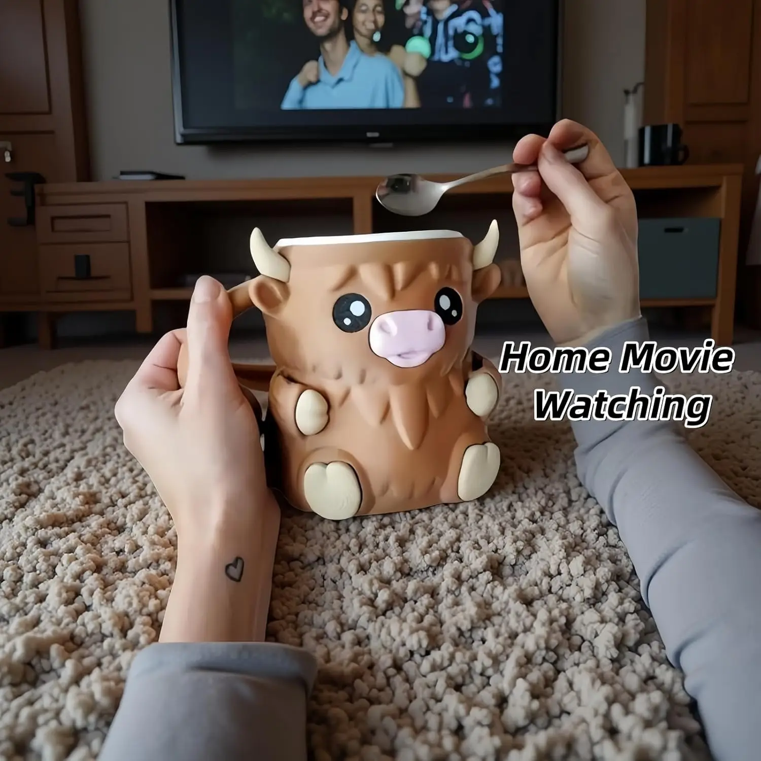 الإبداعية البقرة آيس باينت حامل ثلاثية الأبعاد مطبوعة الآيس كريم باينت الحاويات متعة الكرتون الحيوان كوب ماء لطيف كوب الآيس كريم