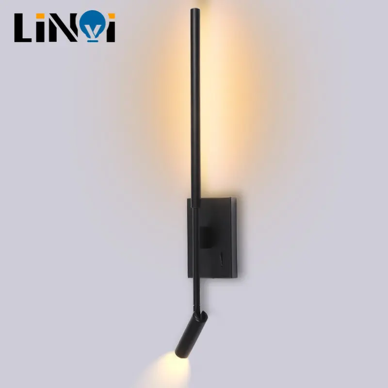 Nordic Simple Bedroom Bedside Wall Lamp Long Wall Light For Home Bedroom Living Room Surface Mounted Sofa Background Lighting