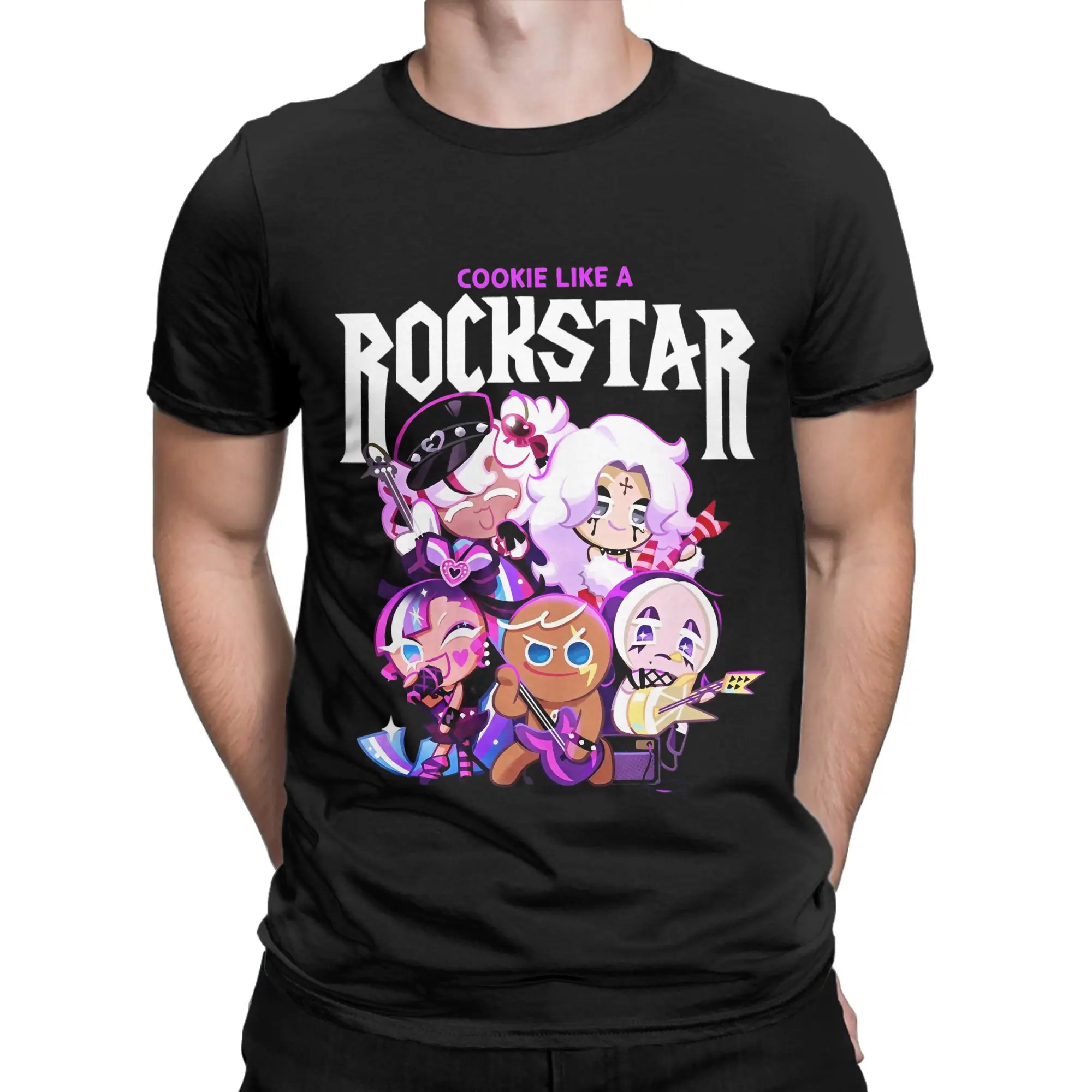 Fun Cookie Run Kingdom T-Shirts Men O Neck Cotton T Shirt  Short Sleeve Tee Shirt Birthday Present Clothes