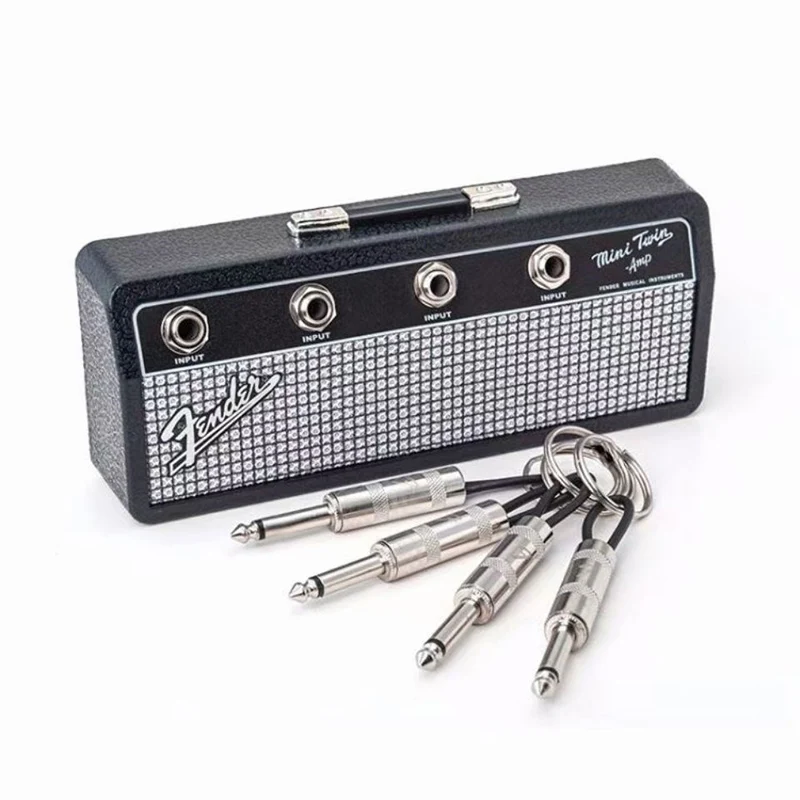 Music Key Storage Frame Fender Guitar Wall Mount Key Ring Holder Vintage Vintage Amp Key Ring Holder Home Decoration Gift 2.0