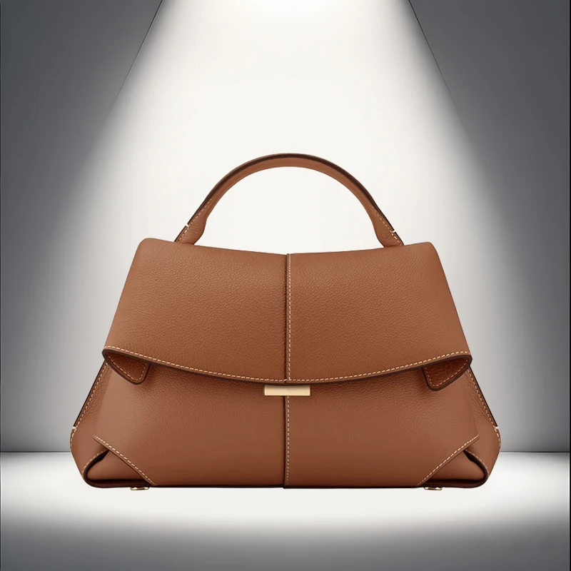 

Genuine leather luxury designer brand bag, women's handbag, high-quality cowhide shoulder crossbody bag, business women's bag