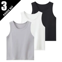 3-Pcs Children's Solid Color Classic Combination Vest Boy Casual Sports Bottoming Shirt Girl Soft And Comfortable Joker T-shirt
