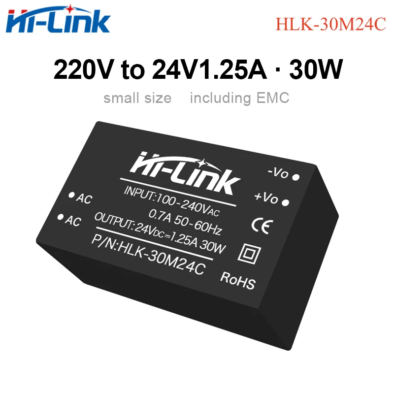 2pcs AC DC HLK-30M09C 30M12C 30M15C 30M24C 220V to 9V/12V/15V/24V converter Power Supply Intelligent Module swtich Electronics