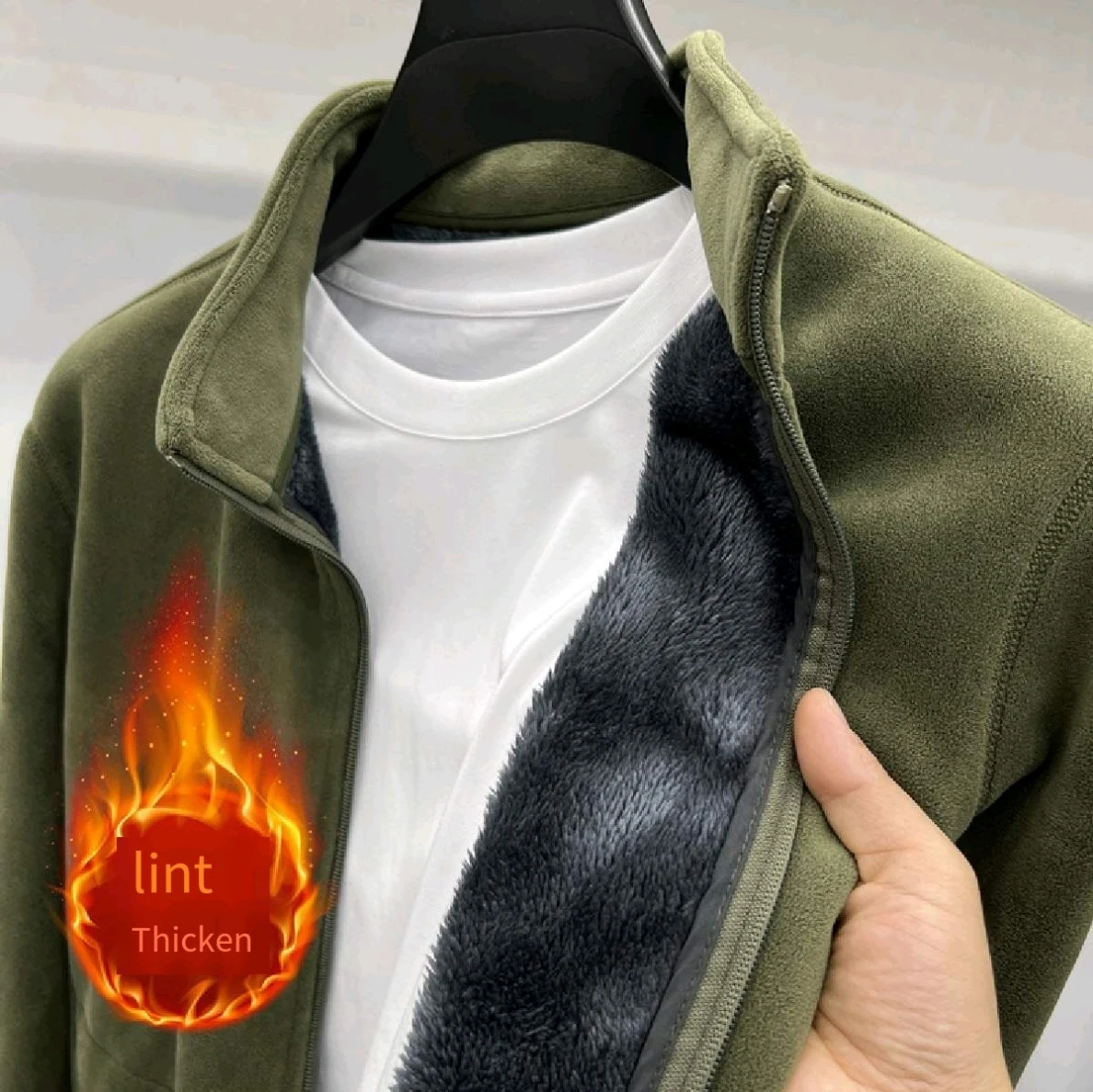 

2024 New Autumn Winter Men Adding Velvet Thickening Jacket Cold Proof Warm Keeping Coats