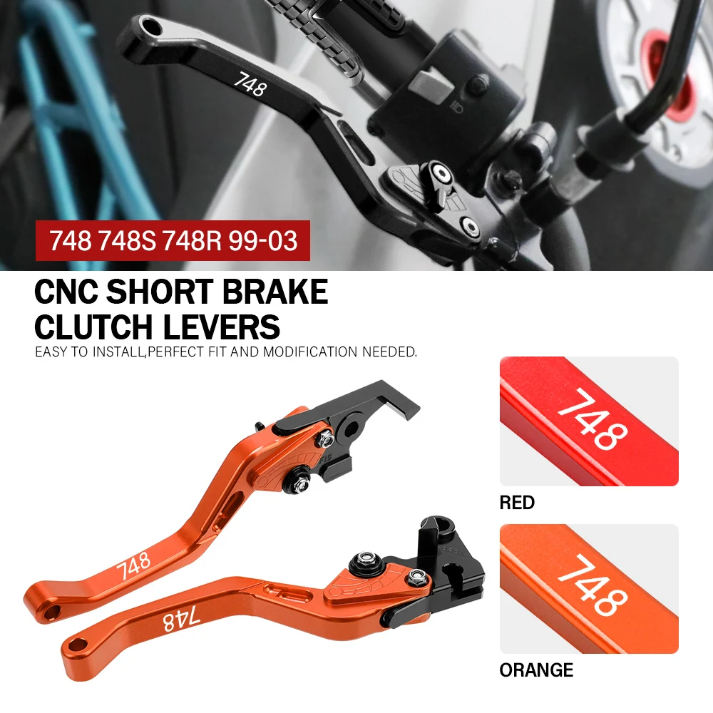 For DUCATI 748 748S 748R 1999 2000 2001 2002 2003 Motorcycle CNC Adjustable Brake Clutch Levers Handle Accessories