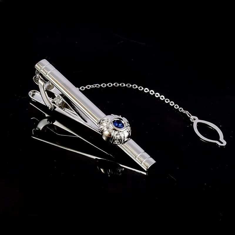 Men\'s luxury boutique crystal onyx tie clip high-grade business suit tie buckle pin men and women zirconia tie clip