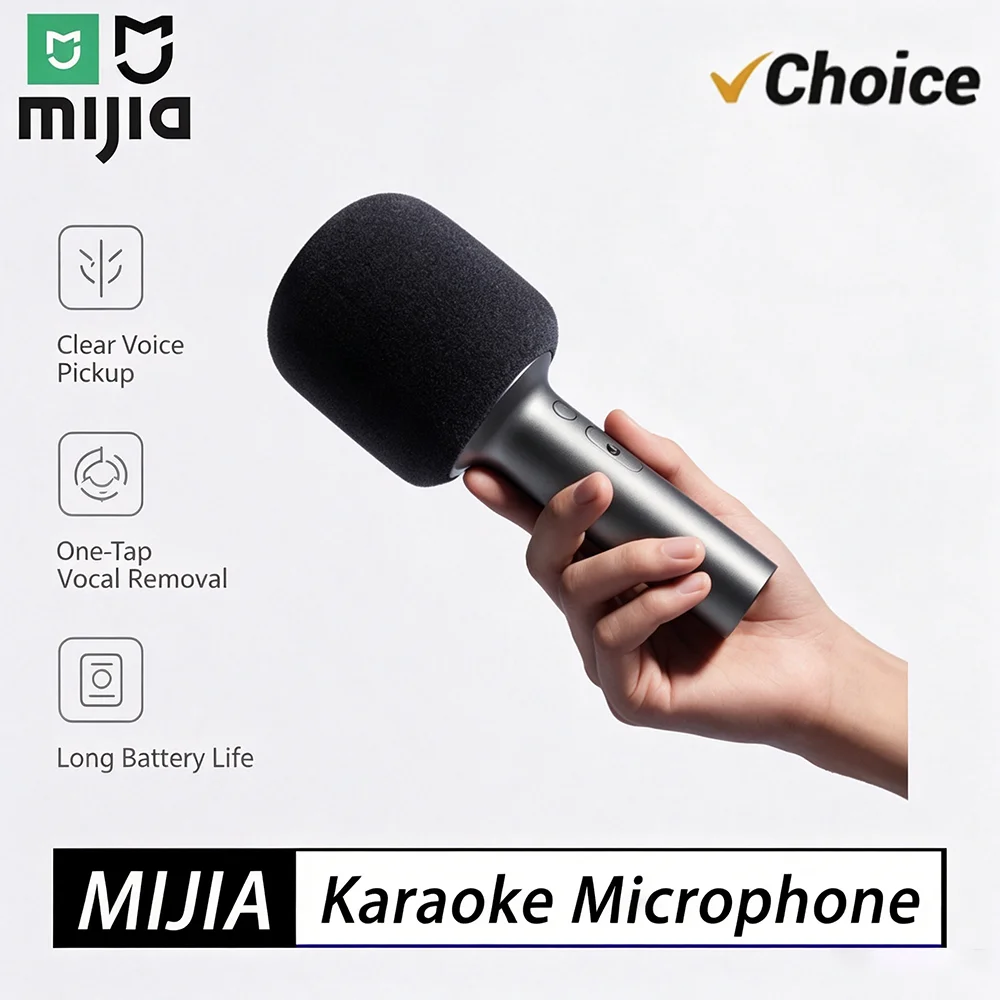NEW MIJIA K-Song Microphone wireless bluetooth 5.1 DSP Noise Cancellation Stereo Sound Effect Double Duet with 9 Kinds Sound /CN