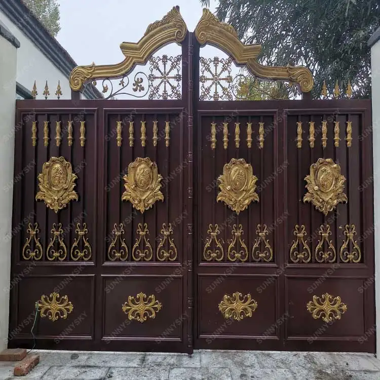 Custom Custom High Quality New Wrought Iron Courtyard Door Exterior Doors Modern Main Gate Designs
