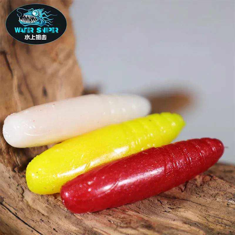 WATER SNIPER Fishing Grubs Worm Lure 5g 50mm Add Salt Soft Silicone Baits Maggot Goods For Fishing