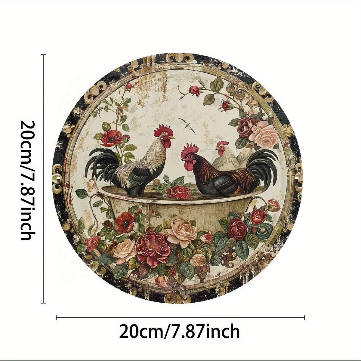 Charming Vintage Chicken & Bath Tub Metal Sign - Perfect for Thanksgiving Decor, Ideal for Home, Cafe, or Restaurant Use, Indoor