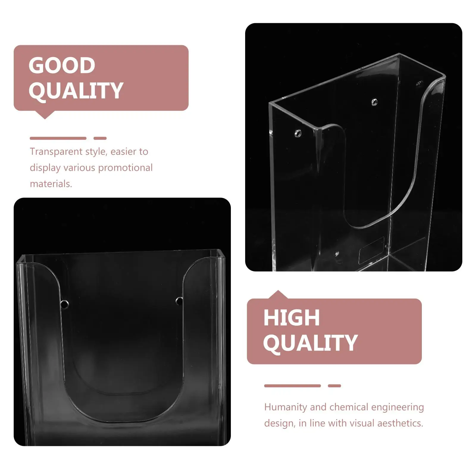 Wall Mount Document Rack Clear Plastic Shelf File Display Stand Magazine Holder Office Storage Box Decorative ganizer