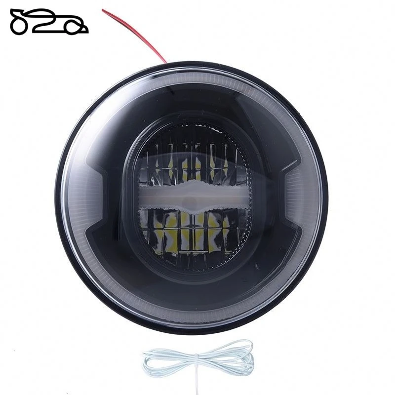 Motorcycle Lighting System 7 Inch Black Light Emitting Diode Motorcycle Headlights for Harley-Davidson Parts with Yellow Tur