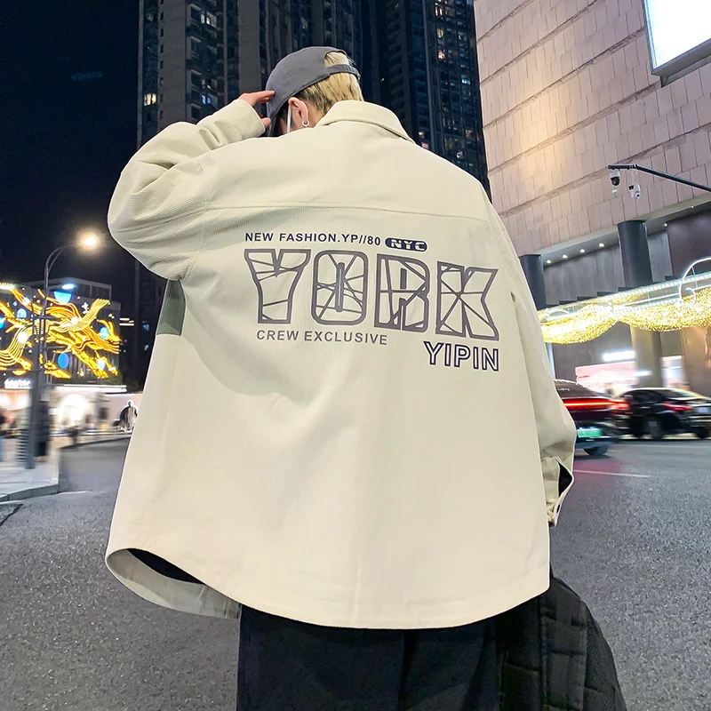 

Весенне-осенняя мужская свободная куртка с воротником, модная брендовая цветная рабочая одежда Blo, повседневная верхняя одежда для студентов-подростков