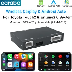 Wireless Carplay Android Auto For TOYOTA CHR RAV4 Avalon Corolla Camry yaris Auris RAV4 Highlander Touch 2 2014-2019