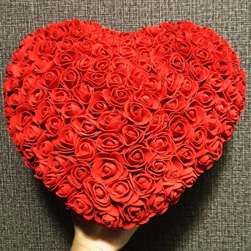 Red Heart Fadeless 17CM Heart Rose Artificial Rose