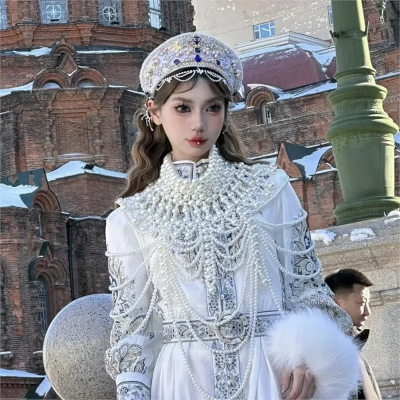 

Russian Ethnic Clothes Clothing Headdress Hat Crown Exotic Trip Shoot Ornament