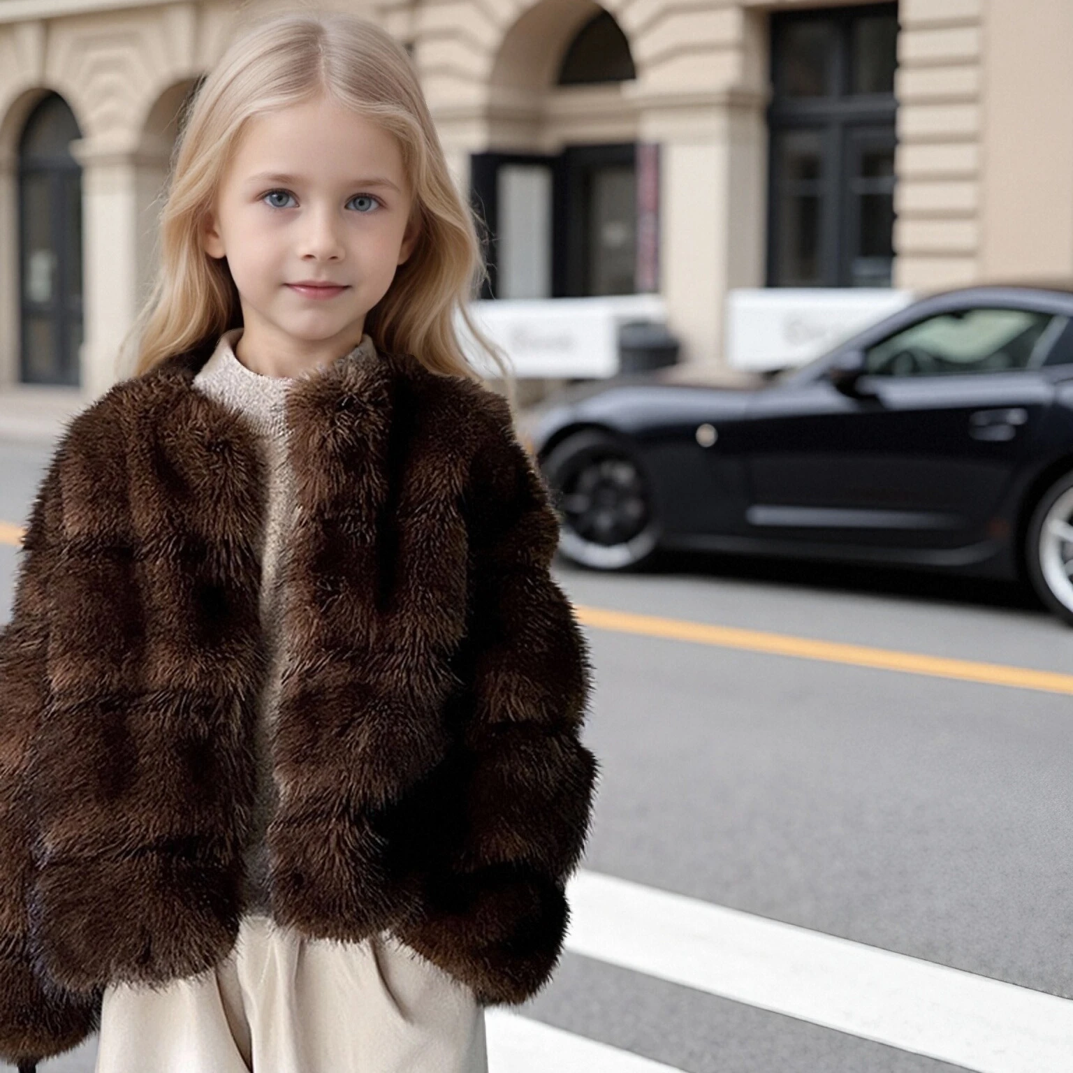 

Kids Faux Mink Coat Winter Luxury Plush Fur Jacket for Boys & Girls New Year Party Outfit Warm Elegant Chic School Children Tops