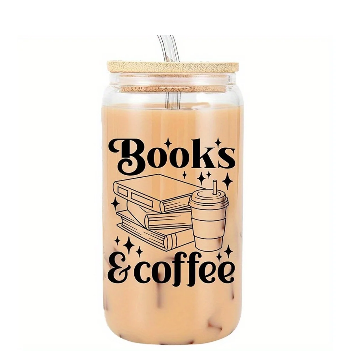 1pc16oz coffee cup with lid and straw is very suitable as a gift for book fans and bookmarks for book clubs especially for iced