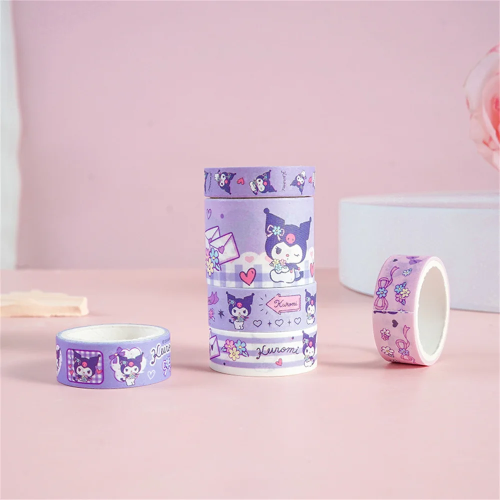 Sanrio Stickers Set Box Cute Cinnamoroll Kuromi My Melody Hand Acount Tape Stickers Decal Decoration DIY Stickers Kids Toys