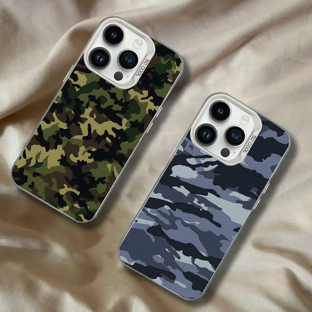 

Fashion Camouflage White Matte Shockproof CoverPhone Case For iPhone 17,16,15,14,13,12,11,Pro,XS,Max,Plus,Mini,SE4,E