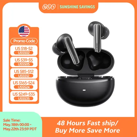 QCY MeloBuds N70 Adaptive ANC Wireless Earbuds Bluetooth 6.0 LDAC Hi-Res Audio 6 Mics Wireless Charging Earphones 50Hrs IPX5