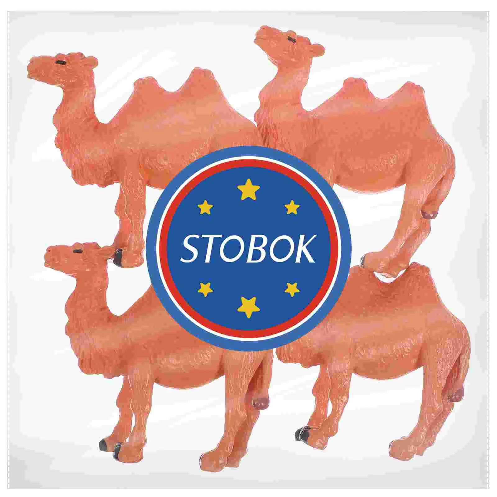 

4 Pcs Decorations Child Kids Toy Miniature Animal Statues Camel Figurines Small