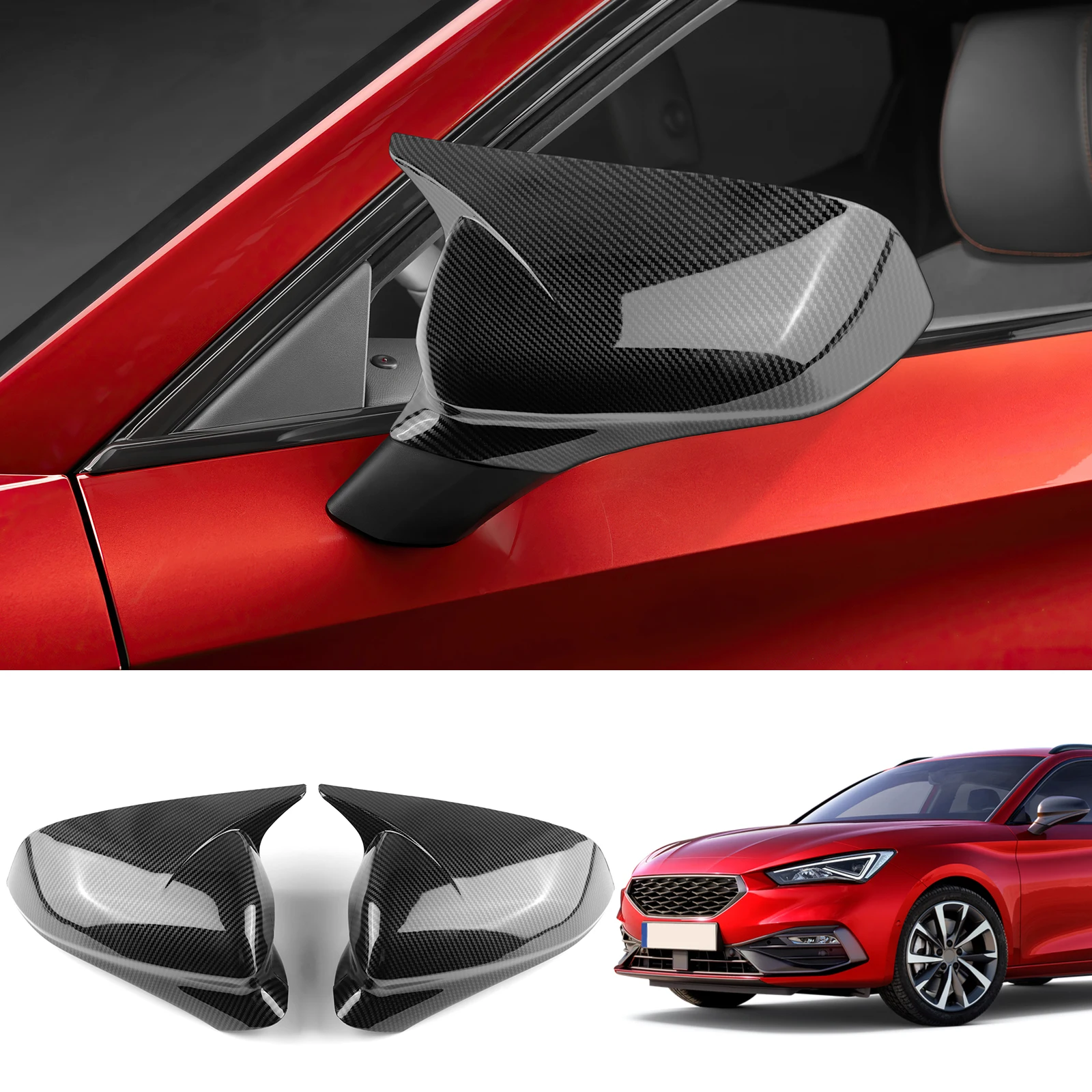 

For Cupra Formentor 2021-2026 FR ST Rearview Mirror Cover Trim Add on Rear View Mirror Trim Pair Side Wing Mirror Cover Caps