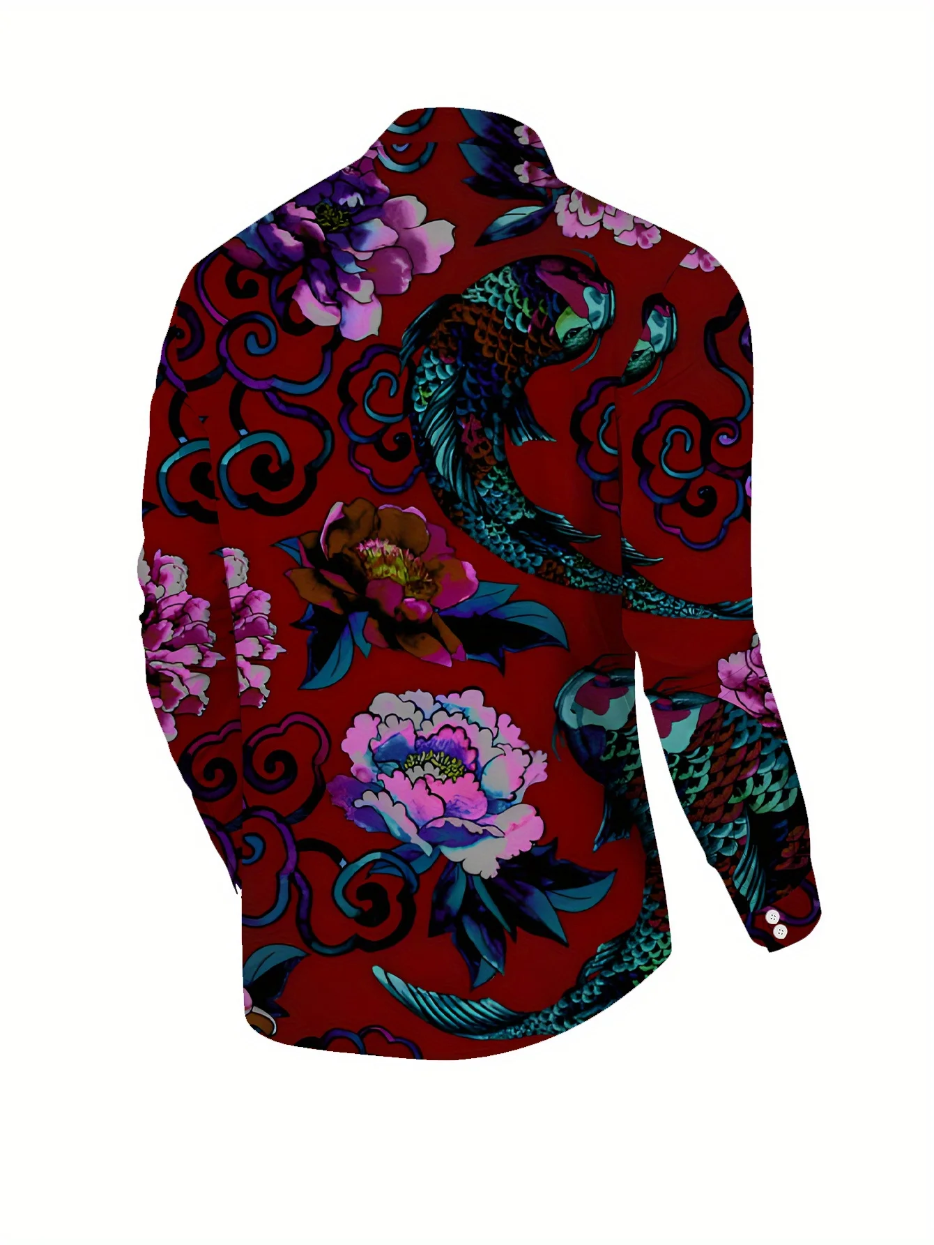 Men'S Stylish Long Sleeve Print Button-Up Shirt - Vibrant Floral & Geometric Design 2025
