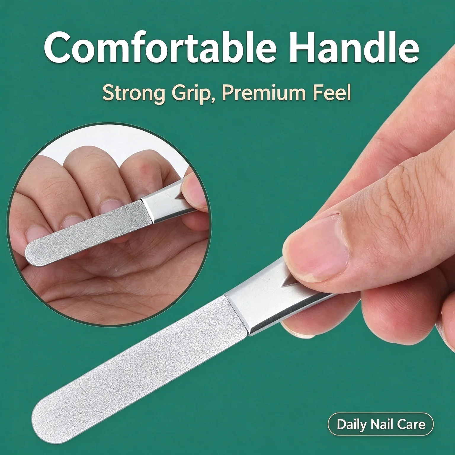 Stainless Steel Double Sided Nail File, Fashion Matte Nail Polisher, Multi-functional Nail Grinder for Fingernail & Toenail, Dur